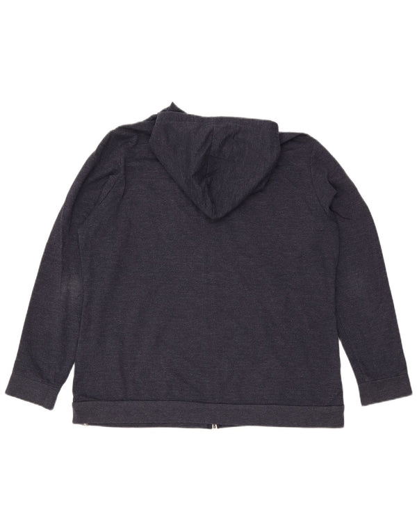 EDDIE BAUER Womens Zip Hoodie Sweater UK 18 XL Navy Blue Cotton