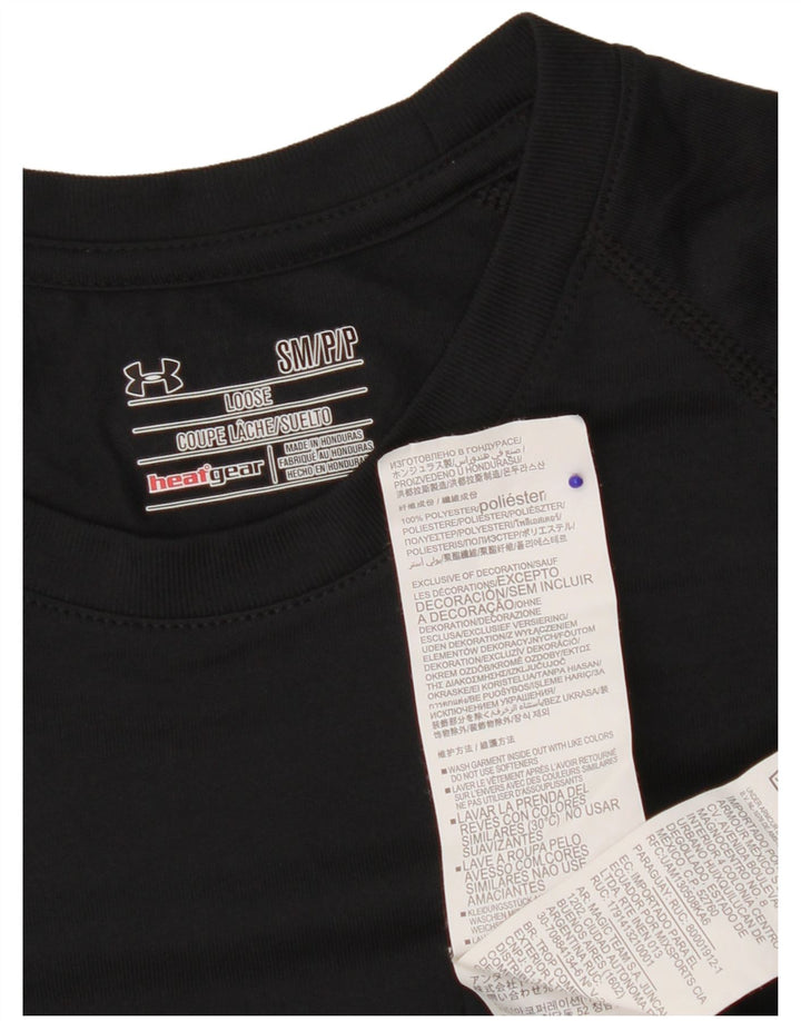 Maglietta grafica da uomo Under Armour Heat Gear Top piccola in poliestere nero