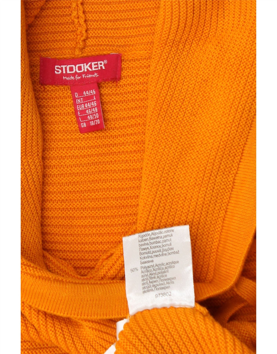 Maglione maglione a collo alto da donna Stooker UK 18/20 XL Cotone arancione