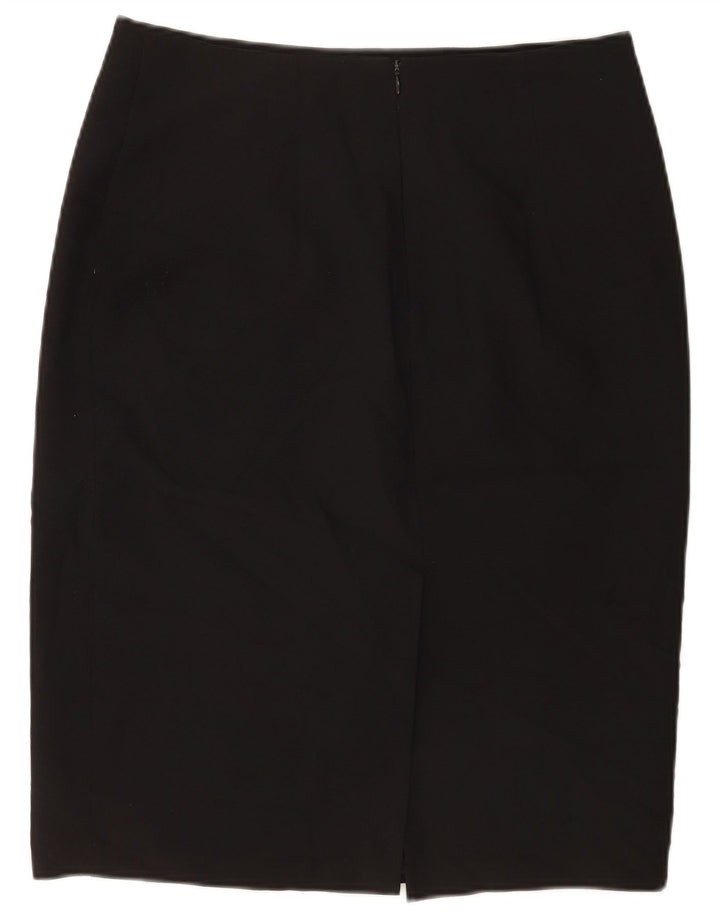Gonna a tubino da donna Marks & Spencer UK 14 grande W32 poliestere nero