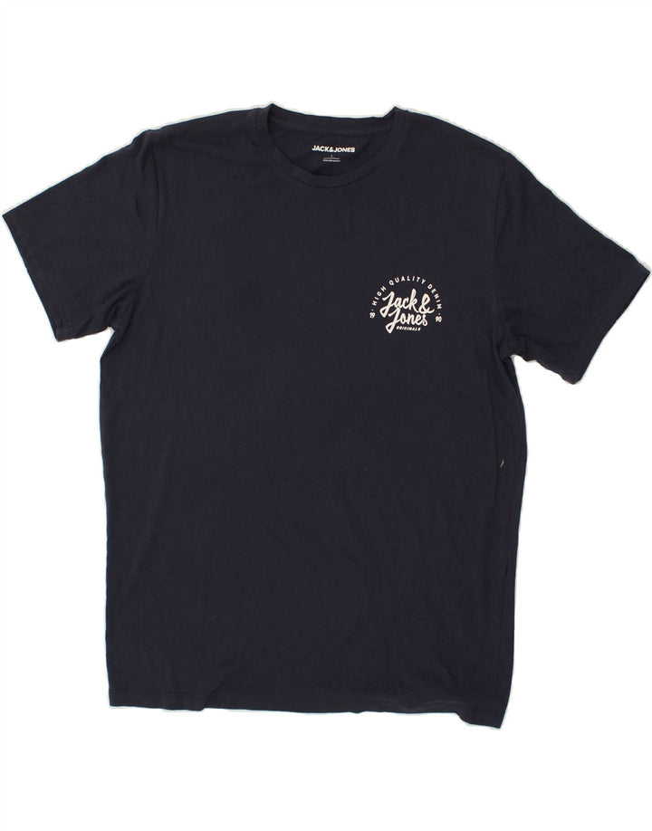 JACK & JONES Mens T-Shirt Top Large Navy Blue | Vintage Jack & Jones | Thrift | Second-Hand Jack & Jones | Used Clothing | Messina Hembry 