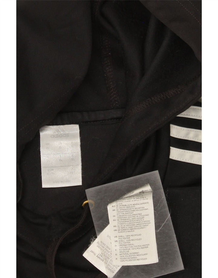 Felpa con cappuccio da uomo Adidas XL nera in poliestere color block