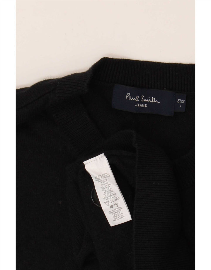 Maglione maglione girocollo da uomo Paul Smith grande cotone nero