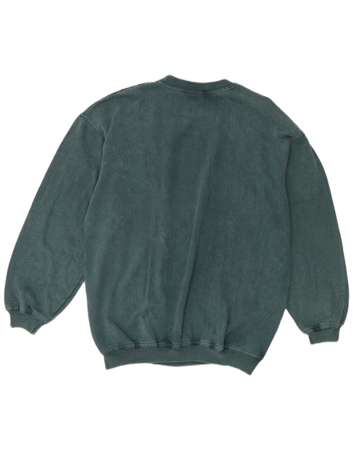 Felpa da uomo vintage maglione XL in cotone blu