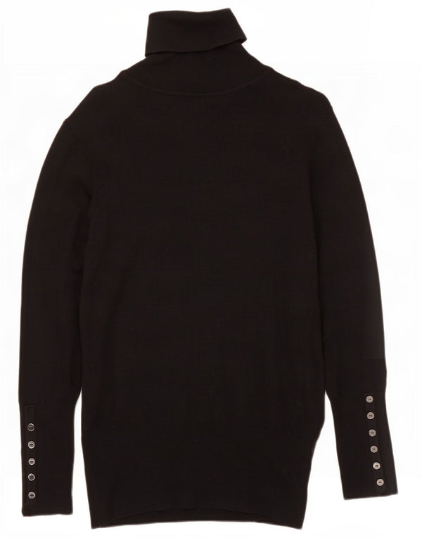 Maglione maglione collo alto da donna Zara UK 14 grande rayon nero