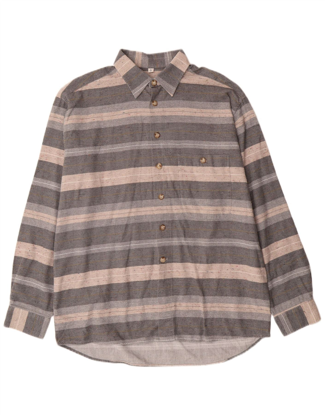 Camicia da uomo in flanella Stefano taglia 42 grande a righe grigie