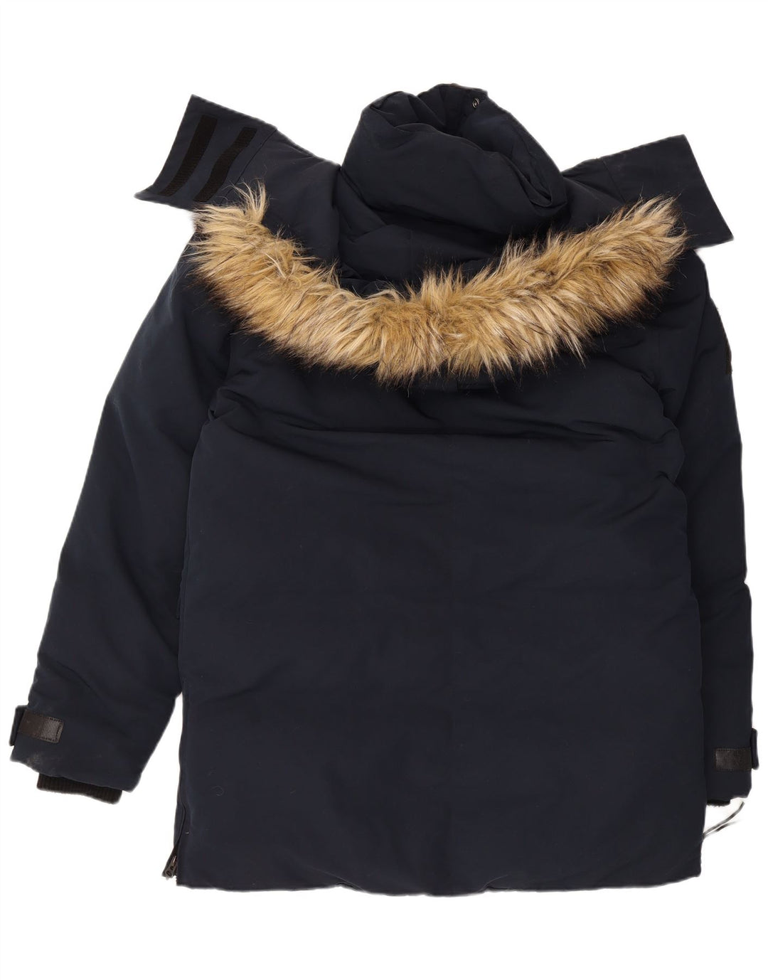 Cappotto imbottito con cappuccio da uomo Superdry UK 40 grande poliestere blu navy