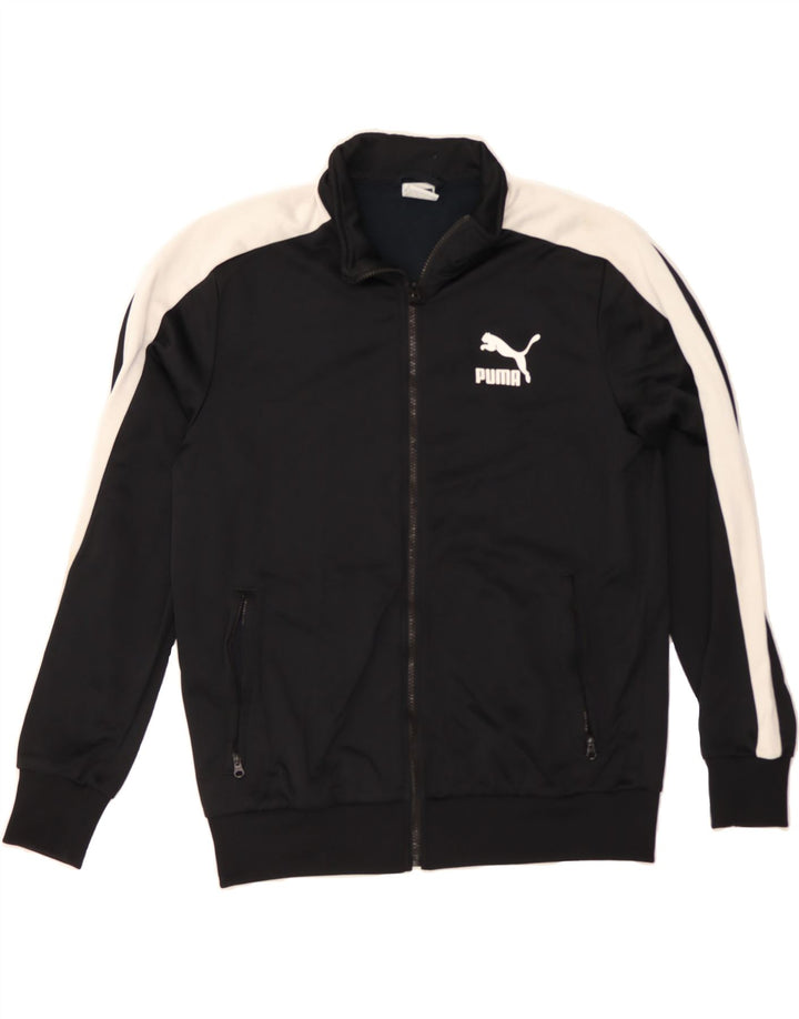 PUMA Mens Tracksuit Top Jacket Medium Black Colourblock Polyester Vintage Puma and Second-Hand Puma from Messina Hembry 