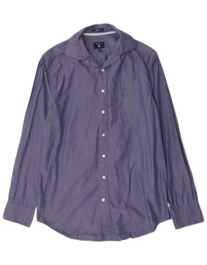 Gant Camicia da uomo vestibilità regolare taglia 39/40 15 3/4 cotone blu medio