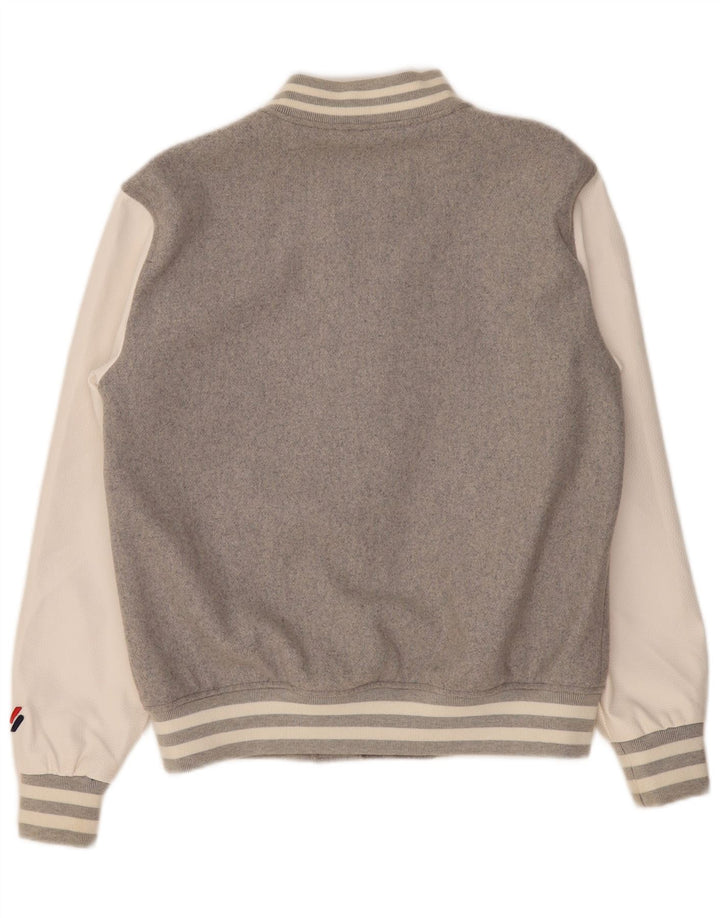 Giacca college oversize da donna SUPERDRY UK 10 Small Grey Colourblock