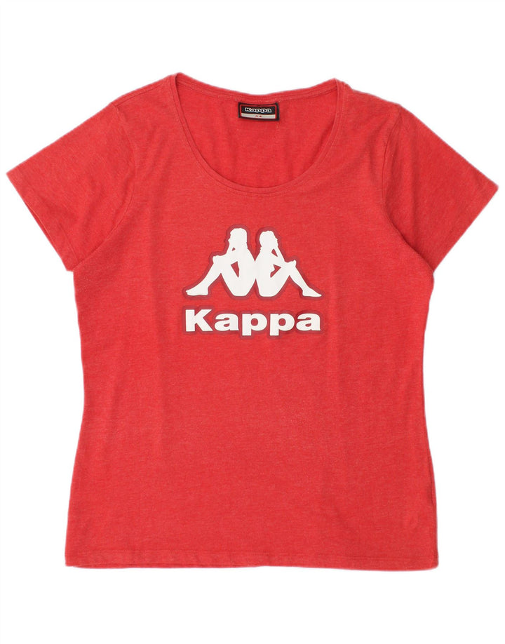 T-shirt grafica da donna Kappa Top IT 44 rosso medio in cotone