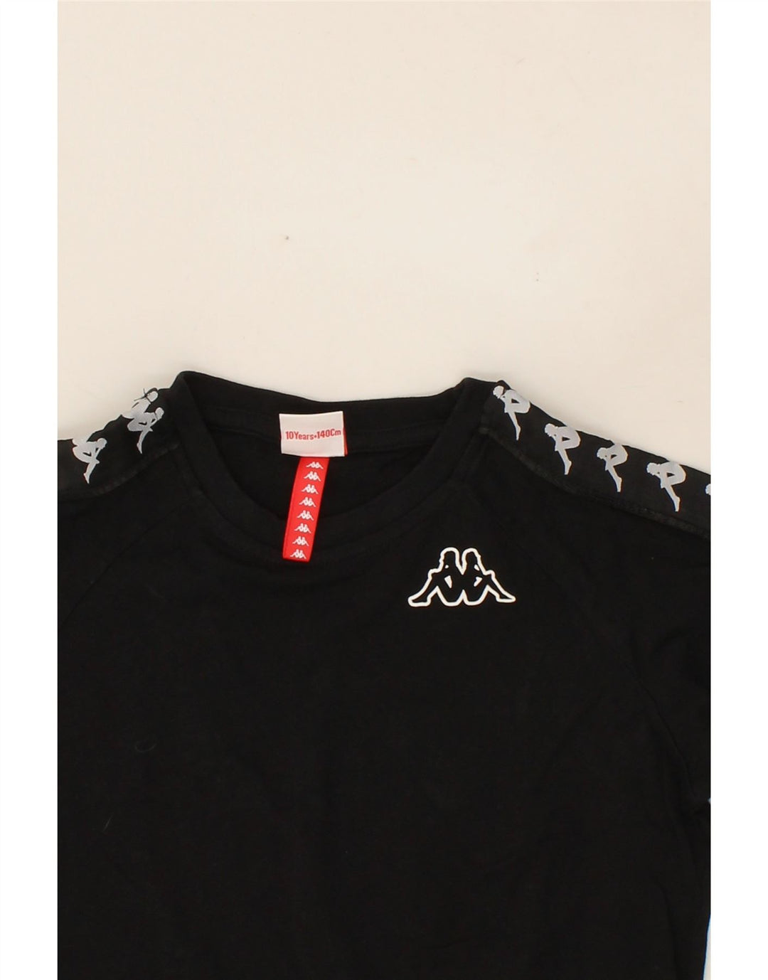 KAPPA Boys Graphic T-Shirt Top 9-10 Years Black Vintage Kappa and Second-Hand Kappa from Messina Hembry 