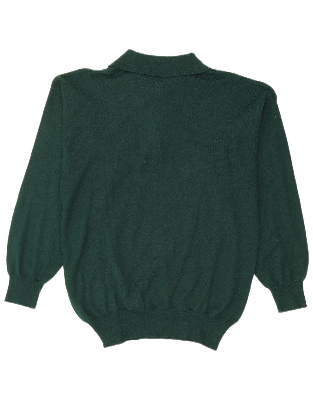 VINTAGE Maglione da uomo con collo alto piccolo verde a rombi/lana diamante