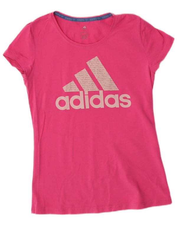 Maglietta grafica Adidas Climalite da donna Top UK 12 Rosa medio