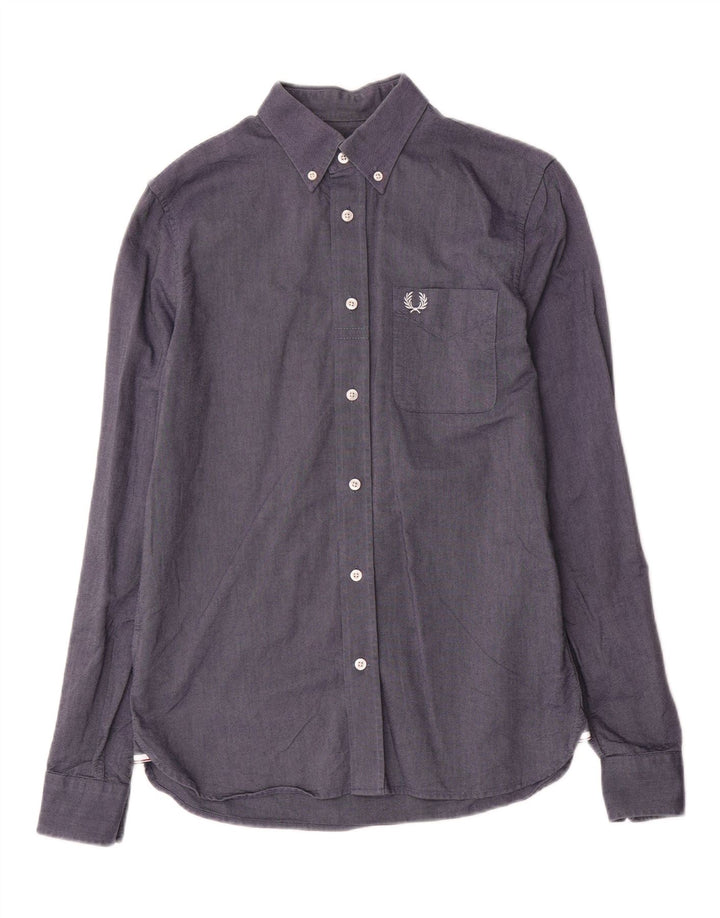 Camicia da uomo Fred Perry piccola in cotone blu navy