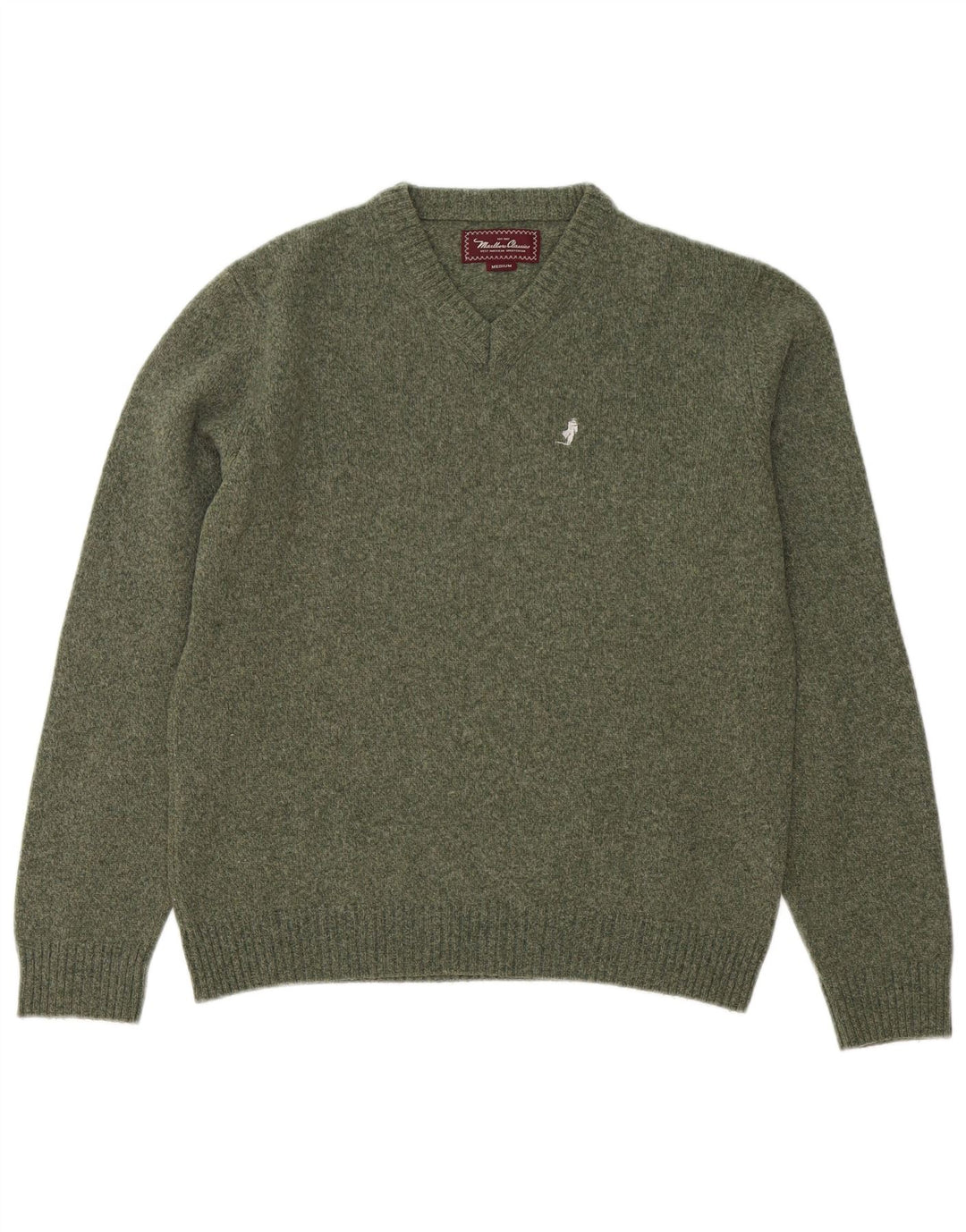 MARLBORO CLASSICS Maglione da uomo con scollo a V verde medio
