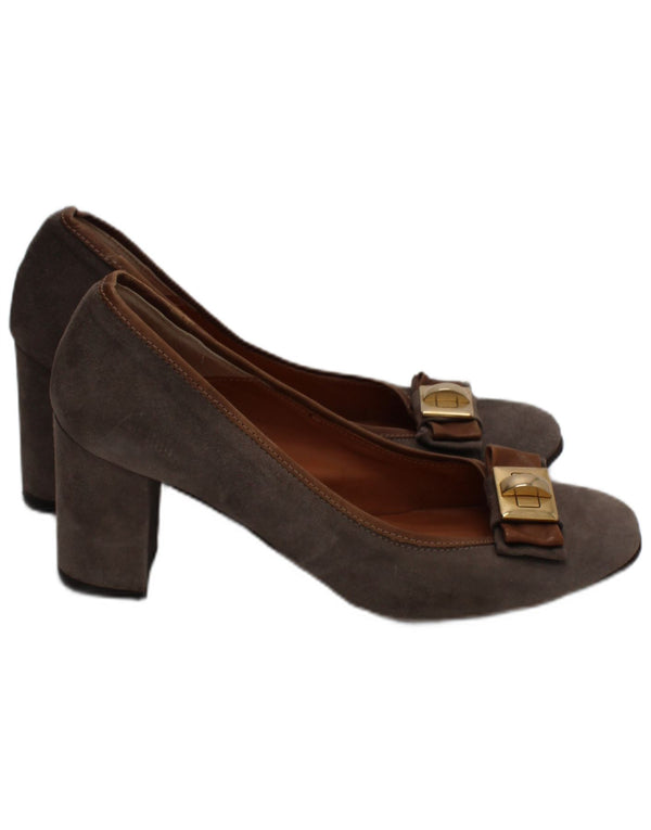 Tacchi con pompa in pelle scamosciata da donna Napoleoni, taglia UK 5, in pelle grigia