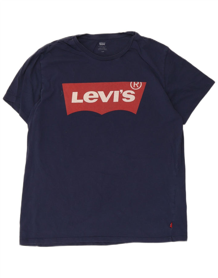 T-shirt grafica da uomo Levi's Top Large in cotone blu navy