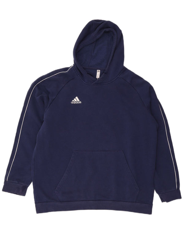 Felpa con cappuccio da uomo Adidas 2XL cotone blu navy
