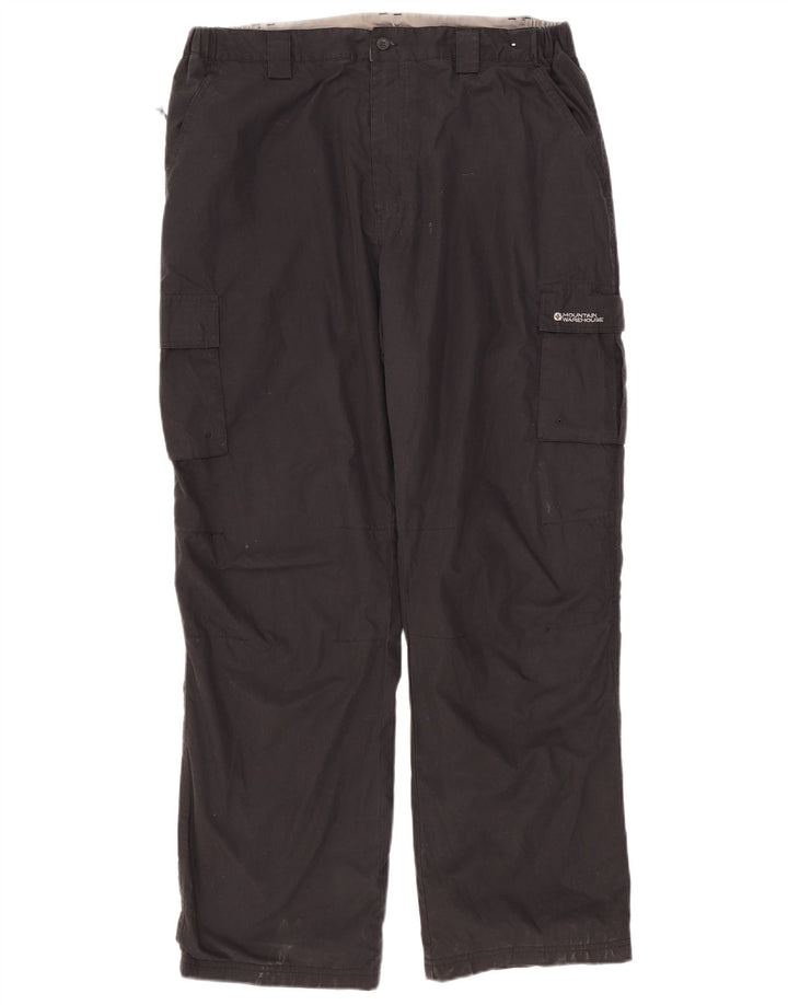 MOUNTAIN WAREHOUSE Pantaloni cargo dritti da uomo W38 L32 poliestere nero