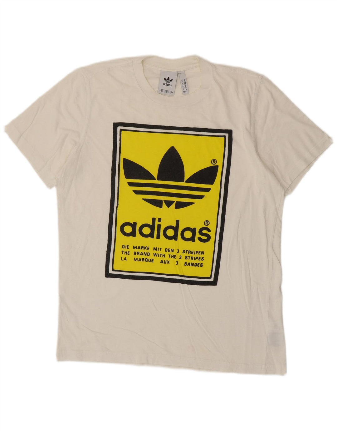 T-shirt grafica da uomo ADIDAS Top in cotone bianco medio