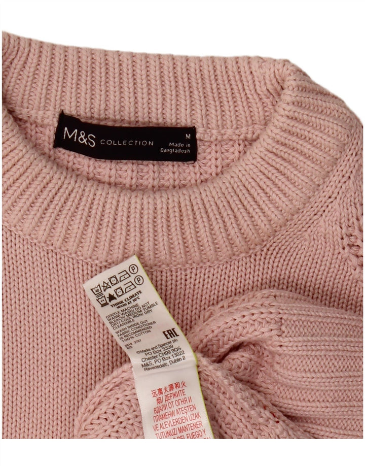 Maglione maglione girocollo da donna Marks & Spencer UK 14 Cotone rosa medio