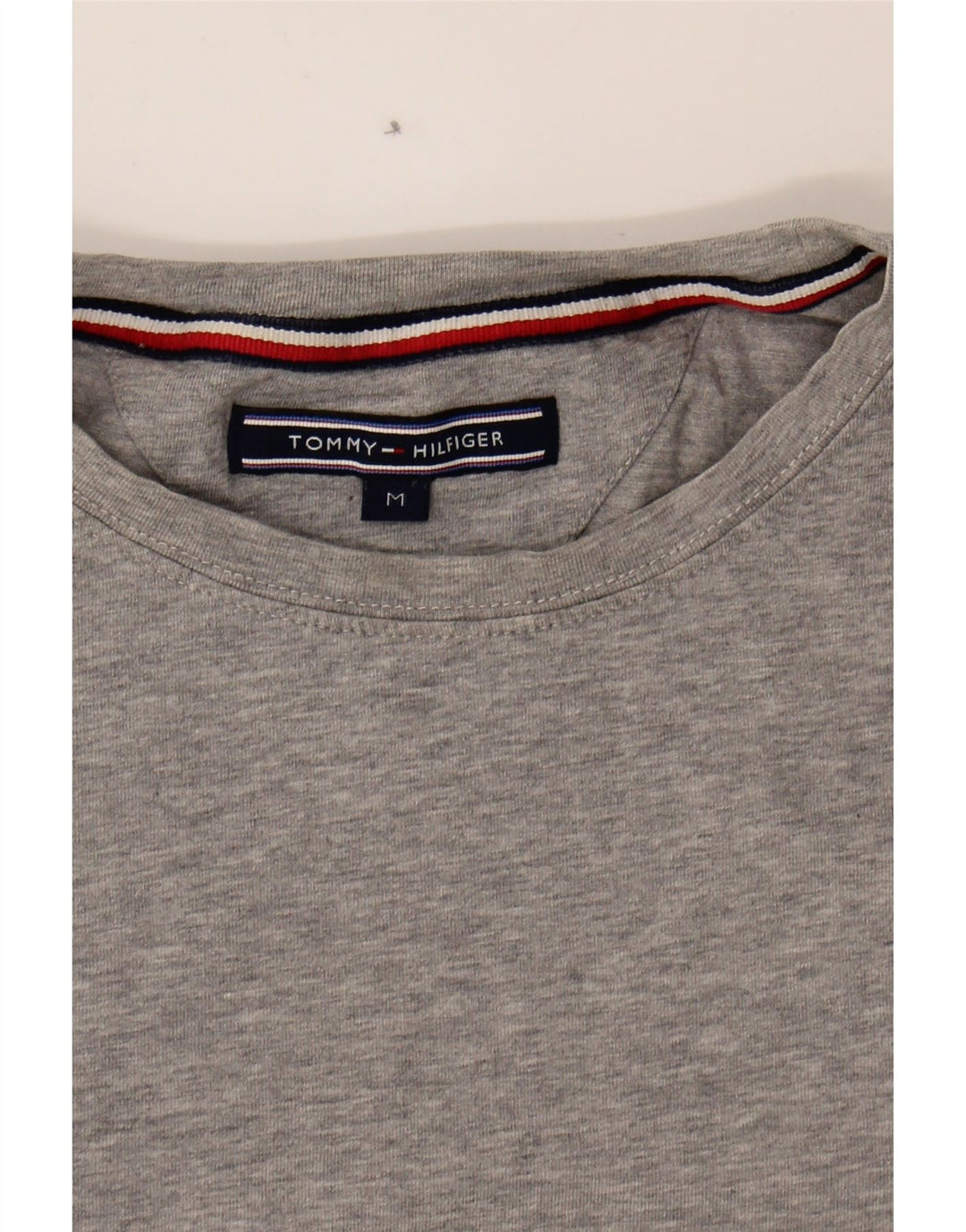 TOMMY HILFIGER Womens T-Shirt Top UK 12 Medium Grey Cotton Vintage Tommy Hilfiger and Second-Hand Tommy Hilfiger from Messina Hembry 
