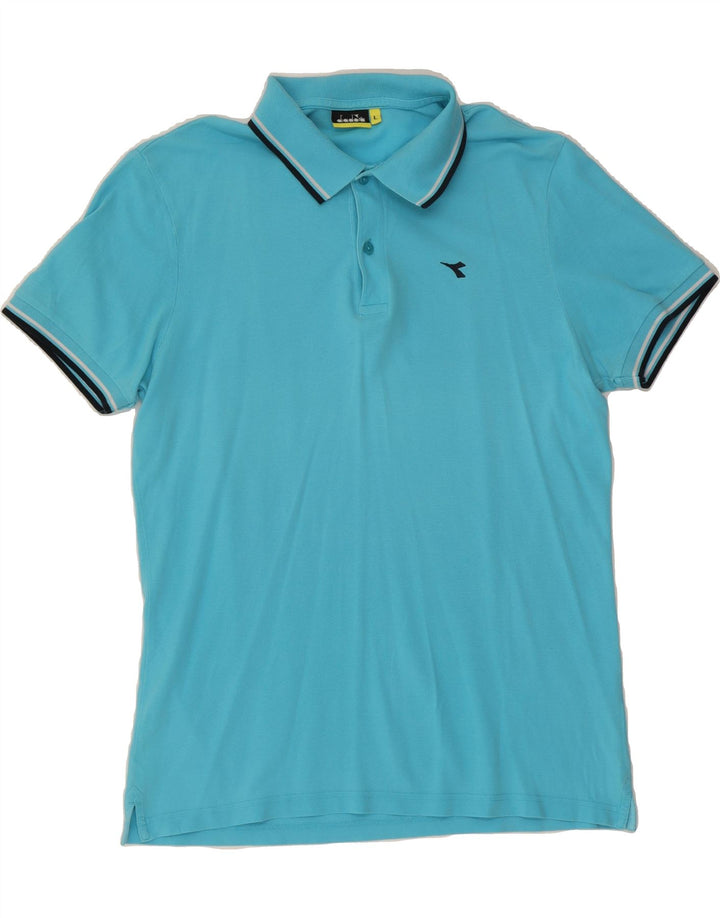DIADORA Mens Polo Shirt Large Blue Vintage Diadora and Second-Hand Diadora from Messina Hembry 