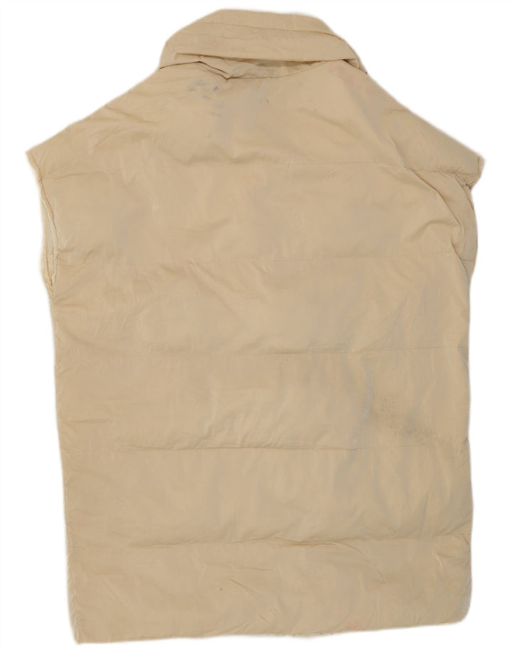 Gilet imbottito lungo oversize da donna Zara UK 10 piccolo poliestere beige