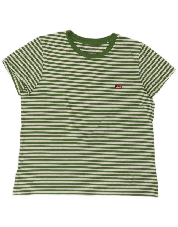 T-shirt da donna LEVI'S UK 14 verde medio a righe