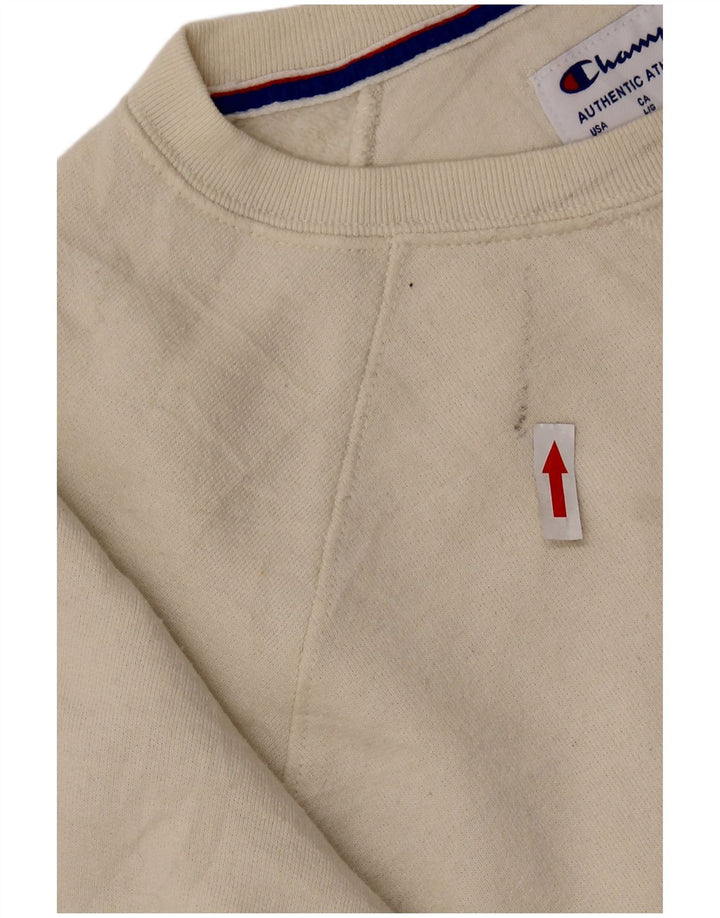 CHAMPION Felpa da uomo Maglione grande in poliestere bianco sporco