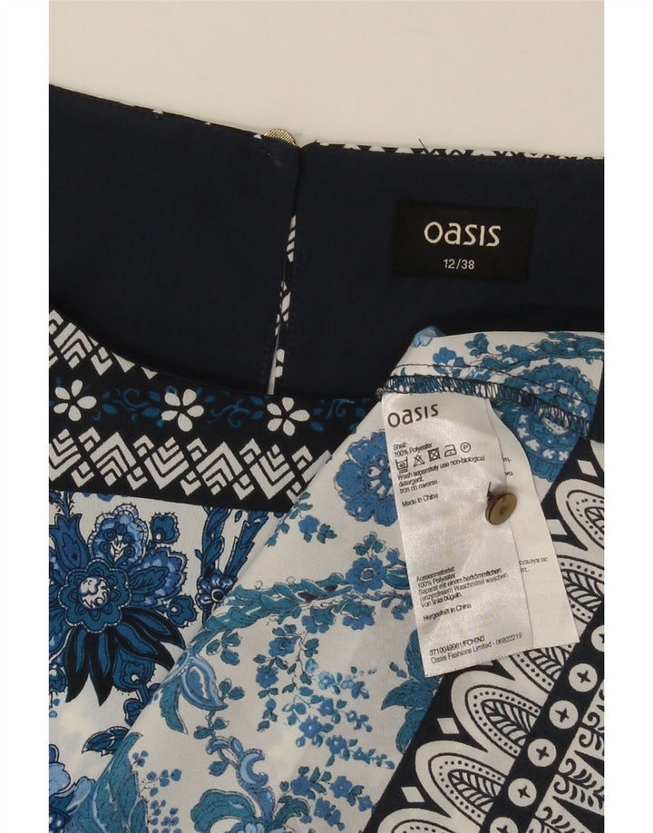 Camicetta senza maniche da donna Oasis UK 12 Poliestere floreale blu medio