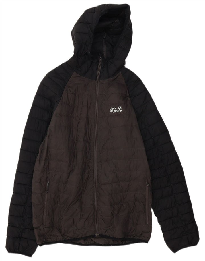 Giacca imbottita con cappuccio da uomo Jack Wolfskin UK 40 Large Grey Colourblock