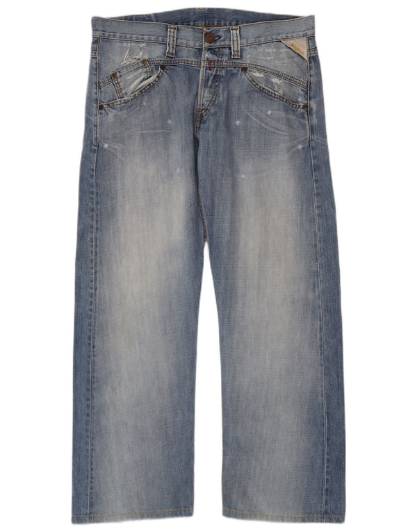 Replay Jeans dritti invecchiati da uomo W34 L30 in cotone blu