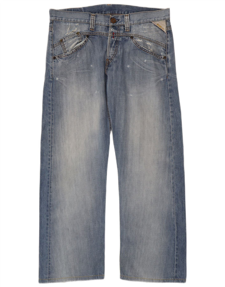 Replay Jeans dritti invecchiati da uomo W34 L30 in cotone blu