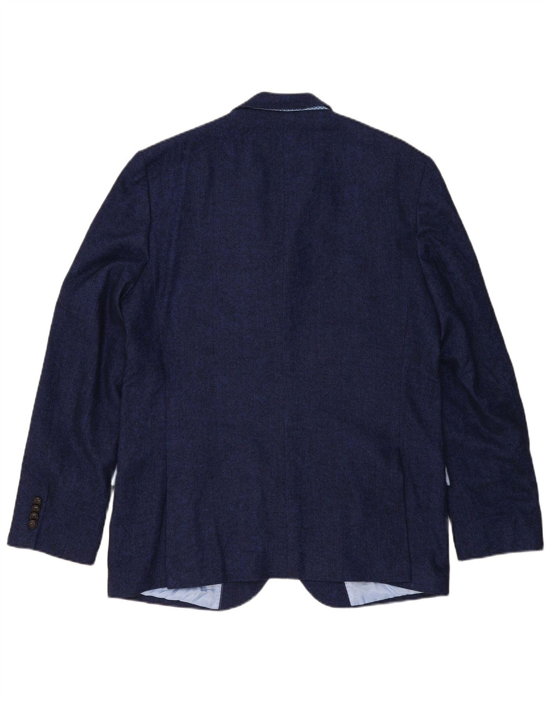 Giacca blazer a 2 bottoni Marks & Spencer da uomo UK 44 XL blu navy a spina di pesce