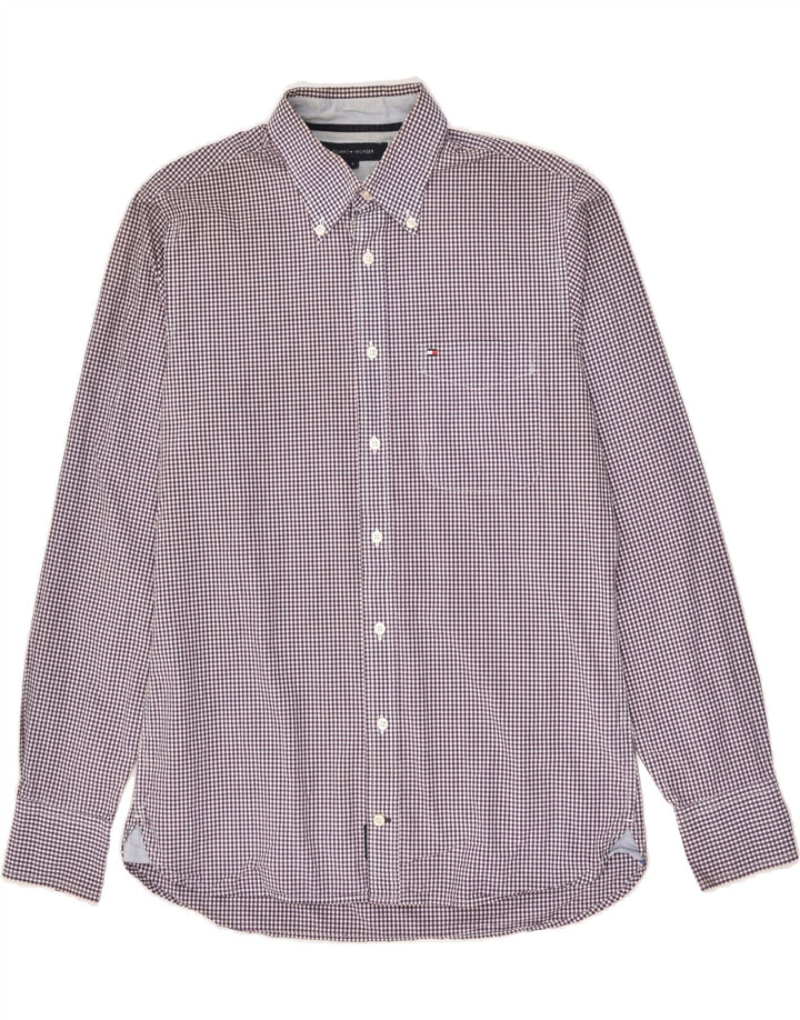 TOMMY HILFIGER Mens Shirt Small Purple Gingham Cotton Vintage Tommy Hilfiger and Second-Hand Tommy Hilfiger from Messina Hembry 