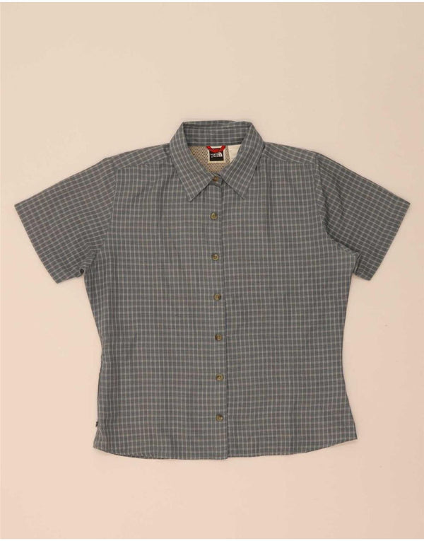 Maglietta a maniche corte da donna The North Face UK 14 Poliestere a quadri grigio medio