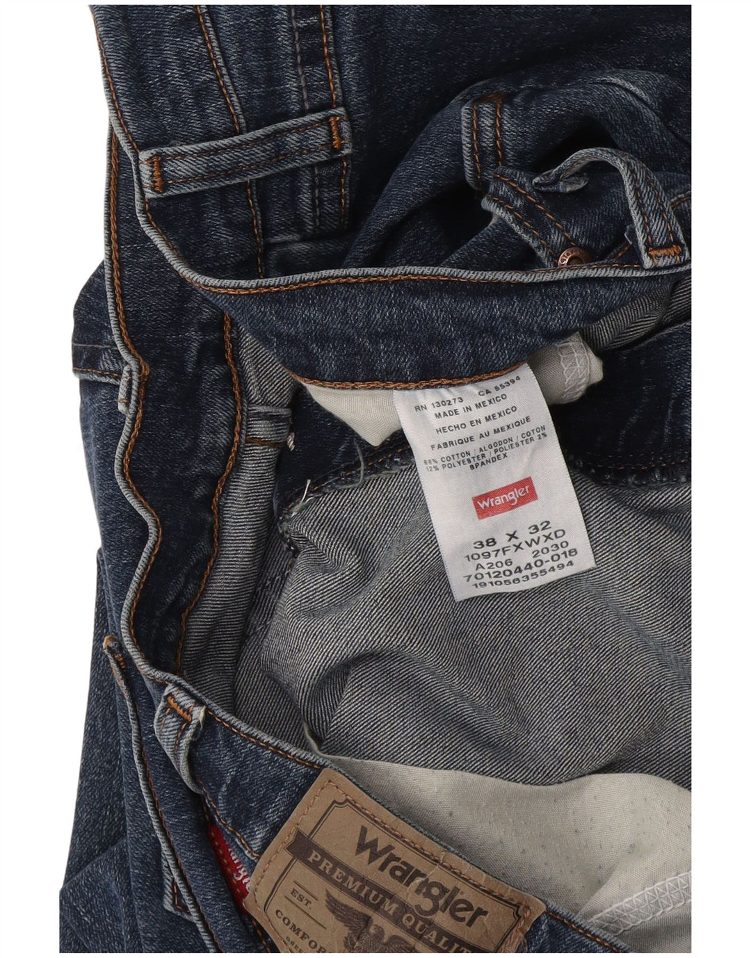 Jeans dritti da uomo Wrangler W38 L32 cotone blu