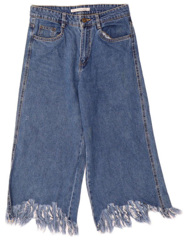 Jeans Capri Trafaluc a gamba larga da donna Zara EU 34 2XS W24 L21 Blu