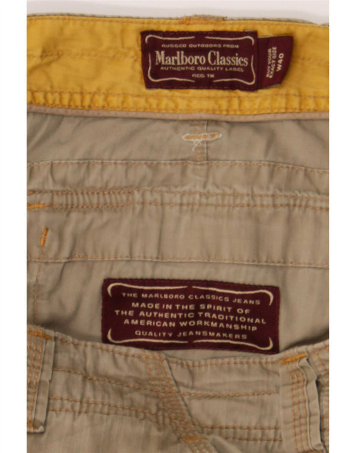 Pantaloncini cargo da uomo vestibilità regolare Marlboro Classics W40 XL cotone kaki