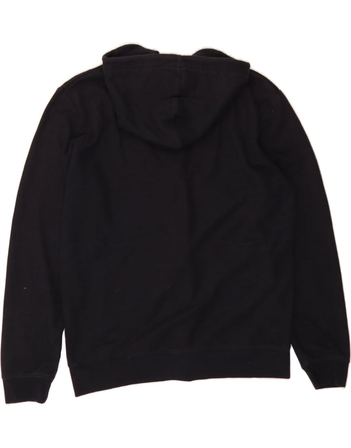 ZARA Mens Zip Hoodie Sweater Medium Navy Blue Polyester Vintage Zara and Second-Hand Zara from Messina Hembry 