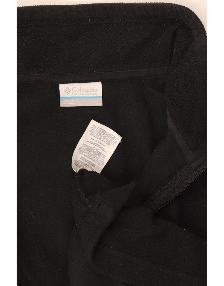 Maglione in pile Columbia da uomo con zip e collo, grande, in poliestere nero