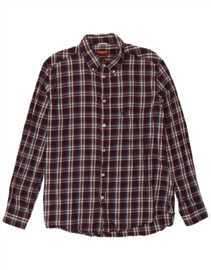 Camicia da uomo in flanella vestibilità regolare Carrera, cotone a quadri multicolore grande