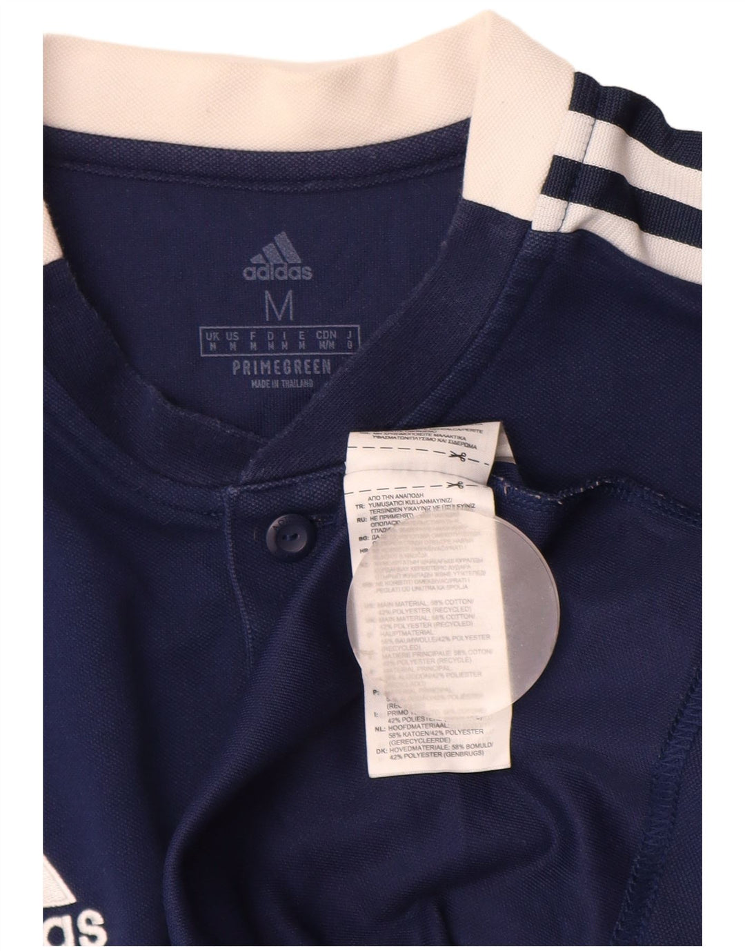 T-shirt ADIDAS da uomo del Leeds United Football Club, media, in cotone blu navy