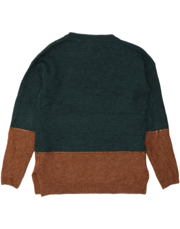 Maglione maglione con scollo a barca da donna Fat Face UK 10 Small Green Colourblock