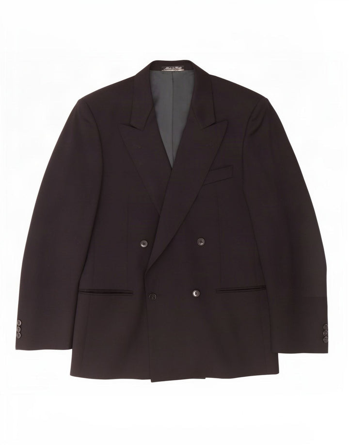 Giacca Blazer Doppiopetto Uomo Facis IT 48 Medio Blu Navy Lana Vergine
