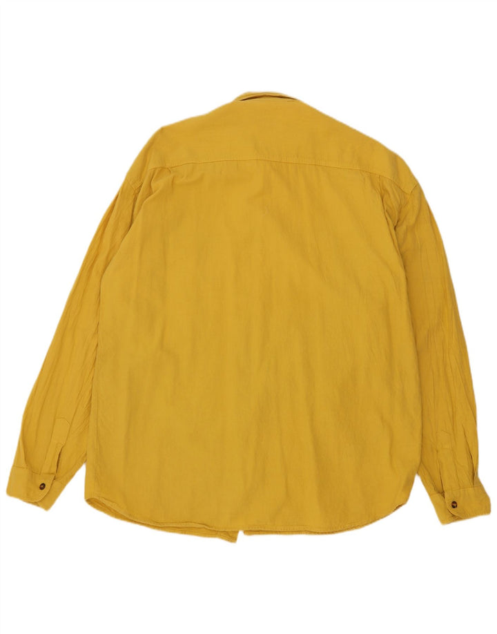 Camicia grafica vintage da uomo giallo medio
