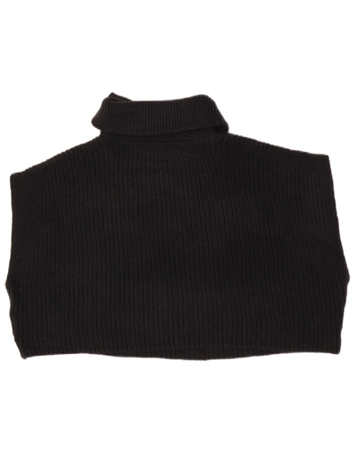 Canotta corta con zip e collo corto da donna Zara UK 14 media nera