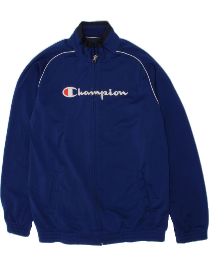 CHAMPION Boys Graphic Tracksuit Top Jacket 11-12 Years Large  Navy Blue Vintage Champion and Second-Hand Champion from Messina Hembry 